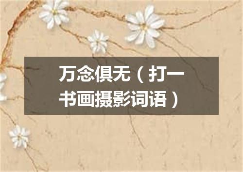 万念俱无（打一书画摄影词语）