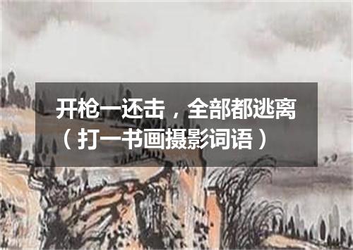 开枪一还击，全部都逃离（打一书画摄影词语）