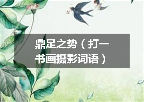 鼎足之势（打一书画摄影词语）