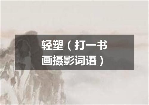 轻塑（打一书画摄影词语）