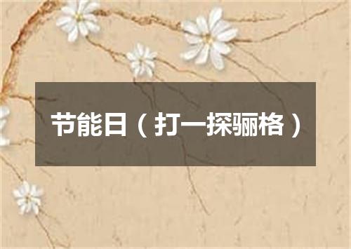 节能日（打一探骊格）