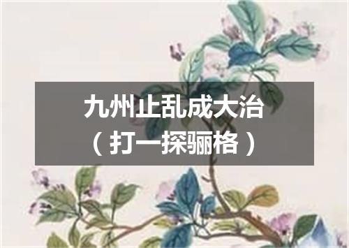 九州止乱成大治（打一探骊格）