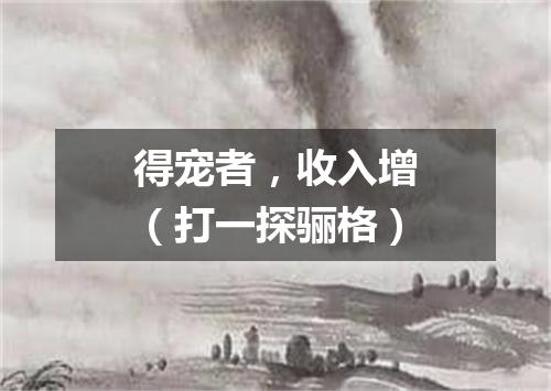 得宠者，收入增（打一探骊格）