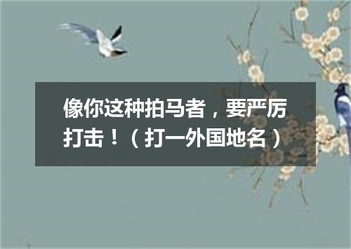 像你这种拍马者，要严厉打击！（打一外国地名）