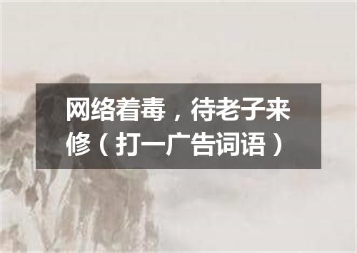 网络着毒，待老子来修（打一广告词语）