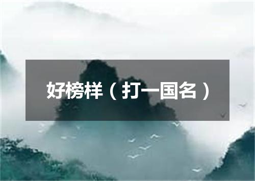 好榜样（打一国名）