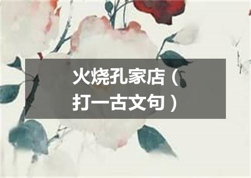 火烧孔家店（打一古文句）