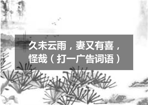 久未云雨，妻又有喜，怪哉（打一广告词语）