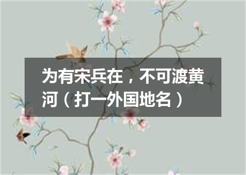 为有宋兵在，不可渡黄河（打一外国地名）
