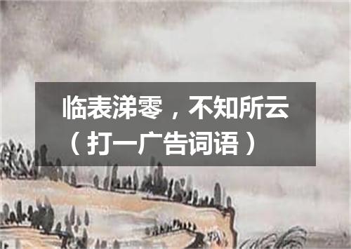 临表涕零，不知所云（打一广告词语）