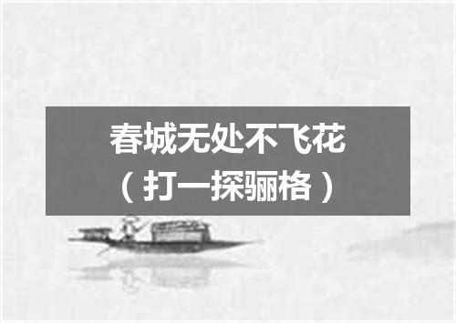 春城无处不飞花（打一探骊格）