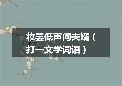 妆罢低声问夫婿（打一文学词语）