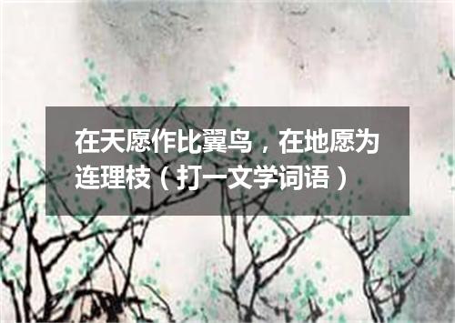 在天愿作比翼鸟，在地愿为连理枝（打一文学词语）
