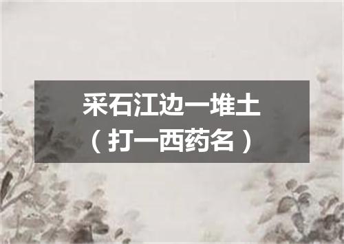 采石江边一堆土（打一西药名）