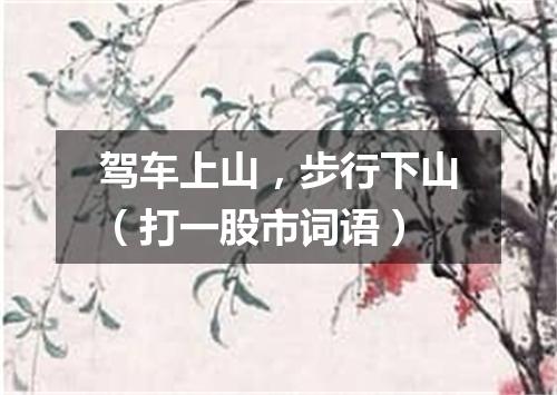 驾车上山，步行下山（打一股市词语）