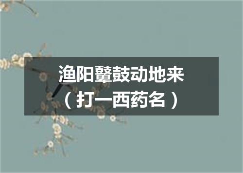 渔阳鼙鼓动地来（打一西药名）