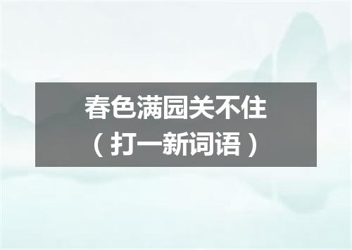 春色满园关不住（打一新词语）