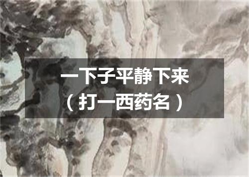 一下子平静下来（打一西药名）