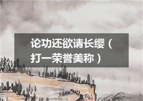 论功还欲请长缨（打一荣誉美称）