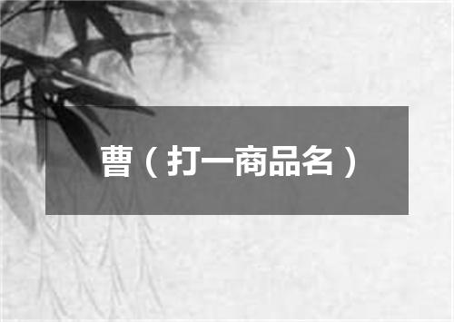 曹（打一商品名）