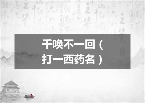 千唤不一回（打一西药名）