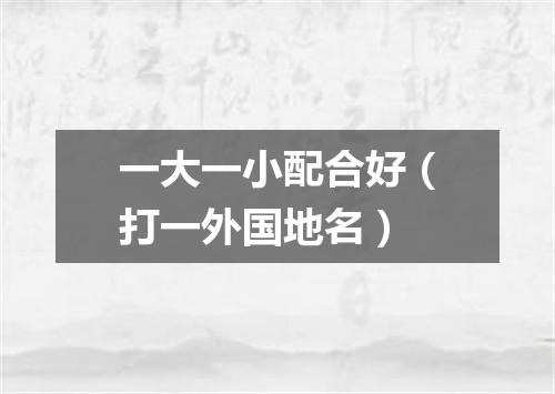 一大一小配合好（打一外国地名）