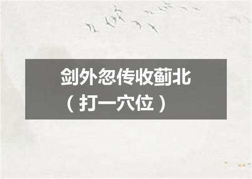 剑外忽传收蓟北（打一穴位）