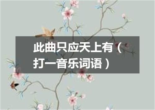 此曲只应天上有（打一音乐词语）