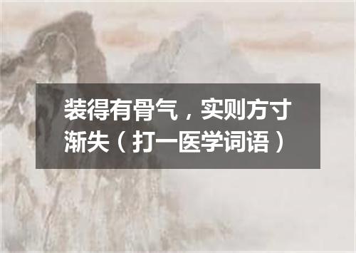 装得有骨气，实则方寸渐失（打一医学词语）