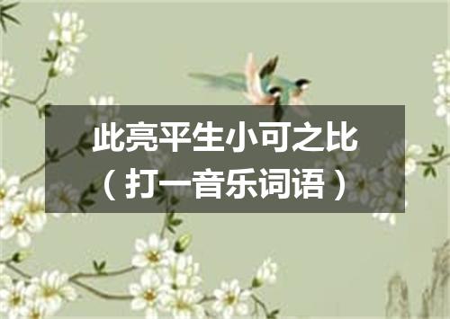 此亮平生小可之比（打一音乐词语）