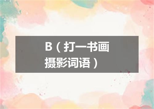 B（打一书画摄影词语）