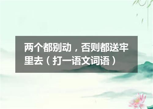 两个都别动，否则都送牢里去（打一语文词语）