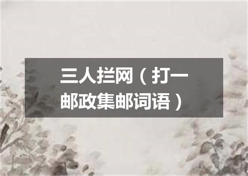 三人拦网（打一邮政集邮词语）