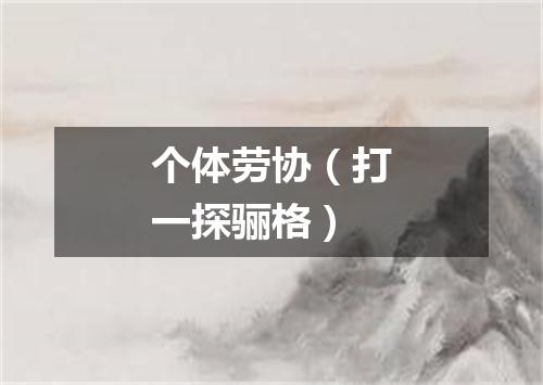 个体劳协（打一探骊格）