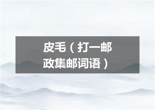 皮毛（打一邮政集邮词语）
