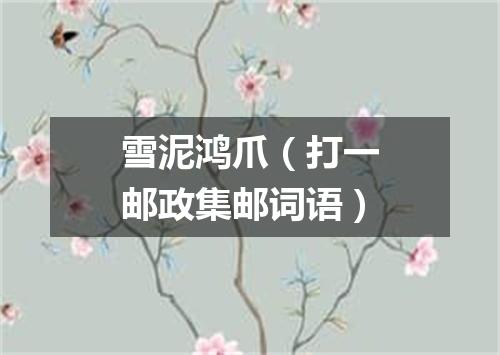雪泥鸿爪（打一邮政集邮词语）