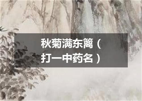 秋菊满东篱（打一中药名）