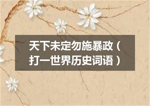 天下未定勿施暴政（打一世界历史词语）