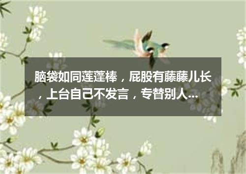 脑袋如同莲蓬棒，屁股有藤藤儿长，上台自己不发言，专替别人把腔帮。（打一电子器材）