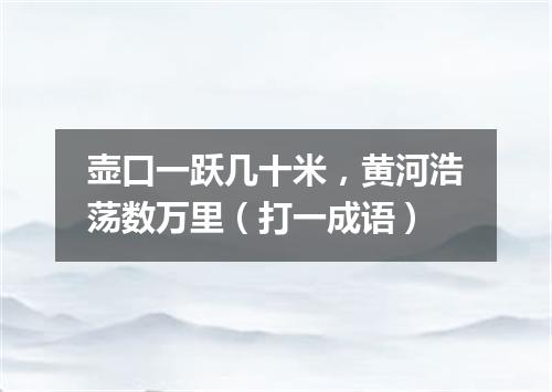 壶口一跃几十米，黄河浩荡数万里（打一成语）
