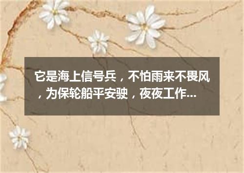它是海上信号兵，不怕雨来不畏风，为保轮船平安驶，夜夜工作到天明。（打一物）