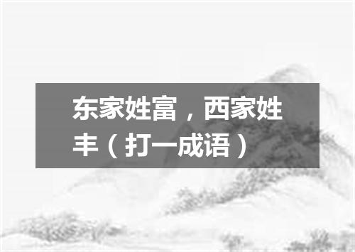 东家姓富，西家姓丰（打一成语）