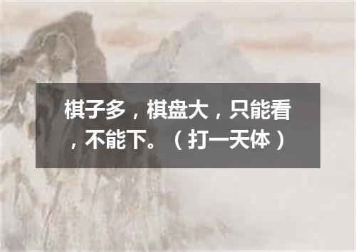棋子多，棋盘大，只能看，不能下。（打一天体）