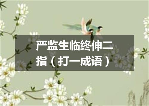 严监生临终伸二指（打一成语）