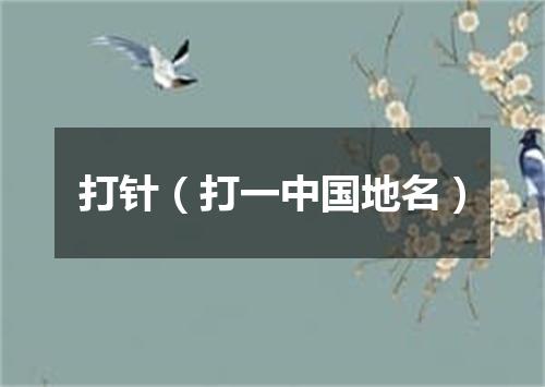 打针（打一中国地名）