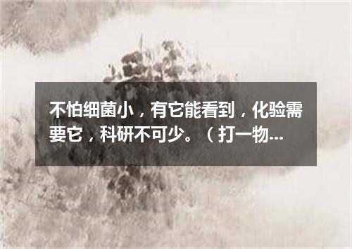 不怕细菌小，有它能看到，化验需要它，科研不可少。（打一物）