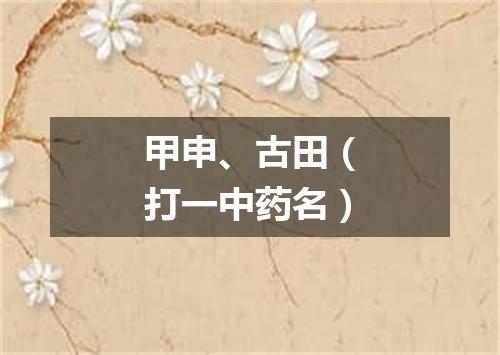 甲申、古田（打一中药名）