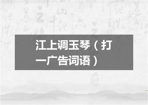 江上调玉琴（打一广告词语）