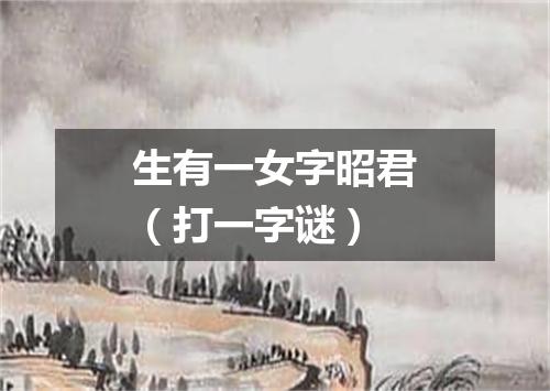 生有一女字昭君（打一字谜）