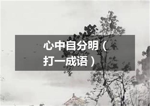 心中自分明（打一成语）